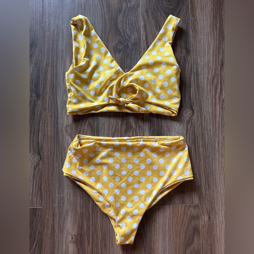 Imagine Perry Yellow Polka Dot Bikini